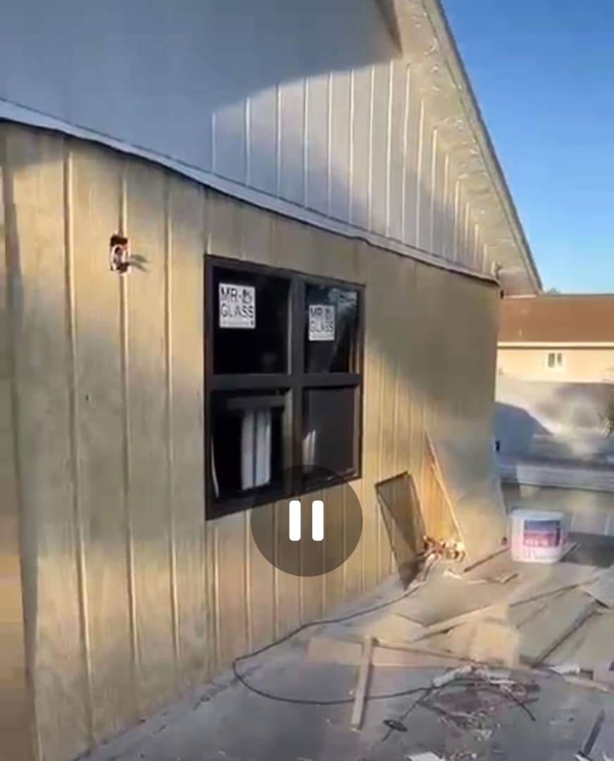 Window installed in new wall sheathing