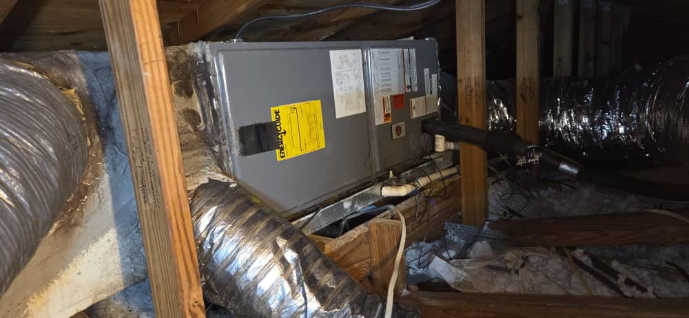 Attic air handler with ductwork